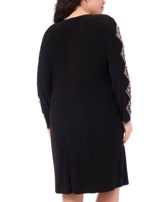 Plus Size Faraj Sleeve Faux Wrap V-Neck Dress