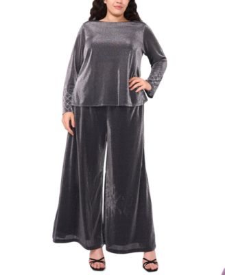 Plus Size Long-Sleeve Rhinestone Top