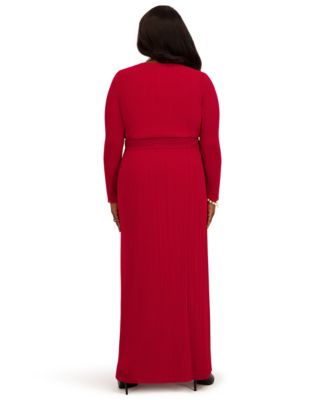 Women's V-Neck Long-Sleeve Dress
