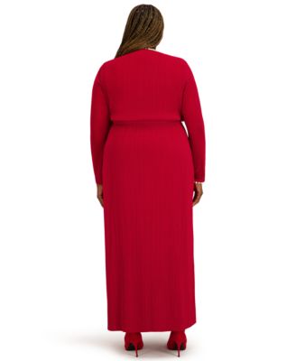 Women's V-Neck Long-Sleeve Dress