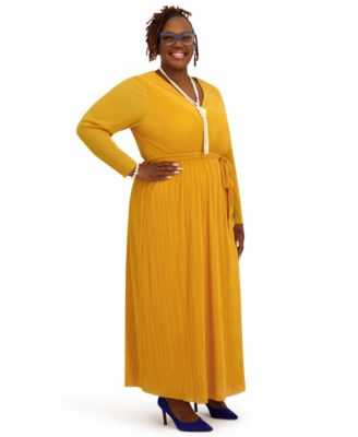 Women's V-Neck Long-Sleeve Dress