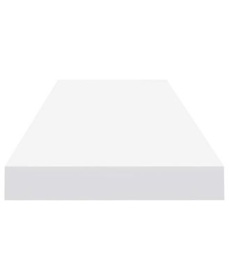 Wall Shelf Set of 2 White Honeycomb MDF, Metal