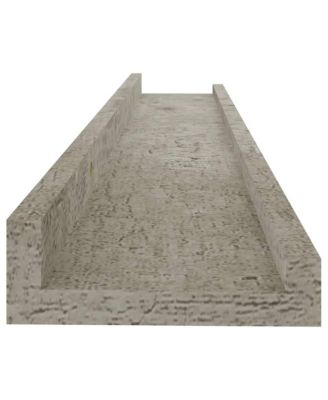 Wall Shelf Set of 2 Concrete grey MDF 23.6x3.5x1.2 in