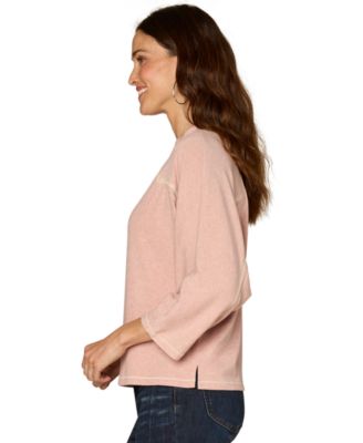 Petite 3/4-Sleeve Crewneck Knit Top