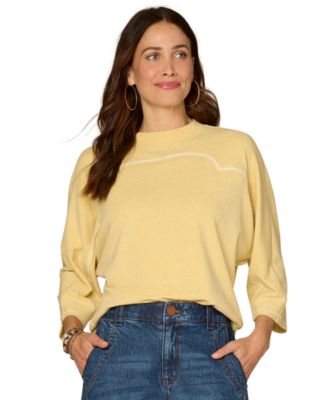 Petite 3/4-Sleeve Crewneck Knit Top