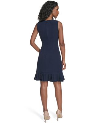 Women's Pleated-Hem Shift Dress