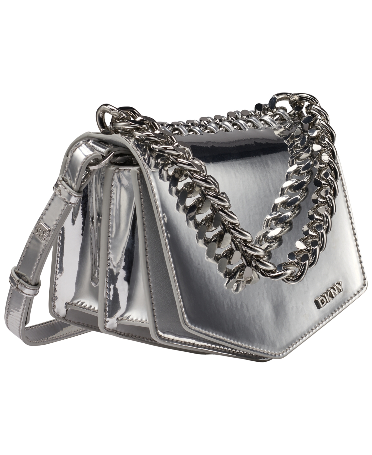 Dkny Riona Flap Mini Crossbody Bag In Silver