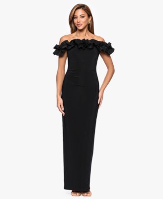 XSCAPE - Women's Off-The-Shoulder Ruffle Long Dress