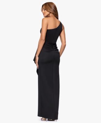 Women's One-Shoulder Side Ruffle Long Dress
