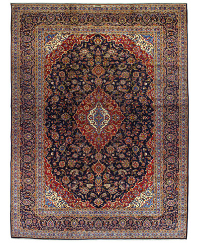 Macy's Fine Rug Gallery Kashan B601630 Dark Red 10' x 13'4'' Hand-Knotted Rug