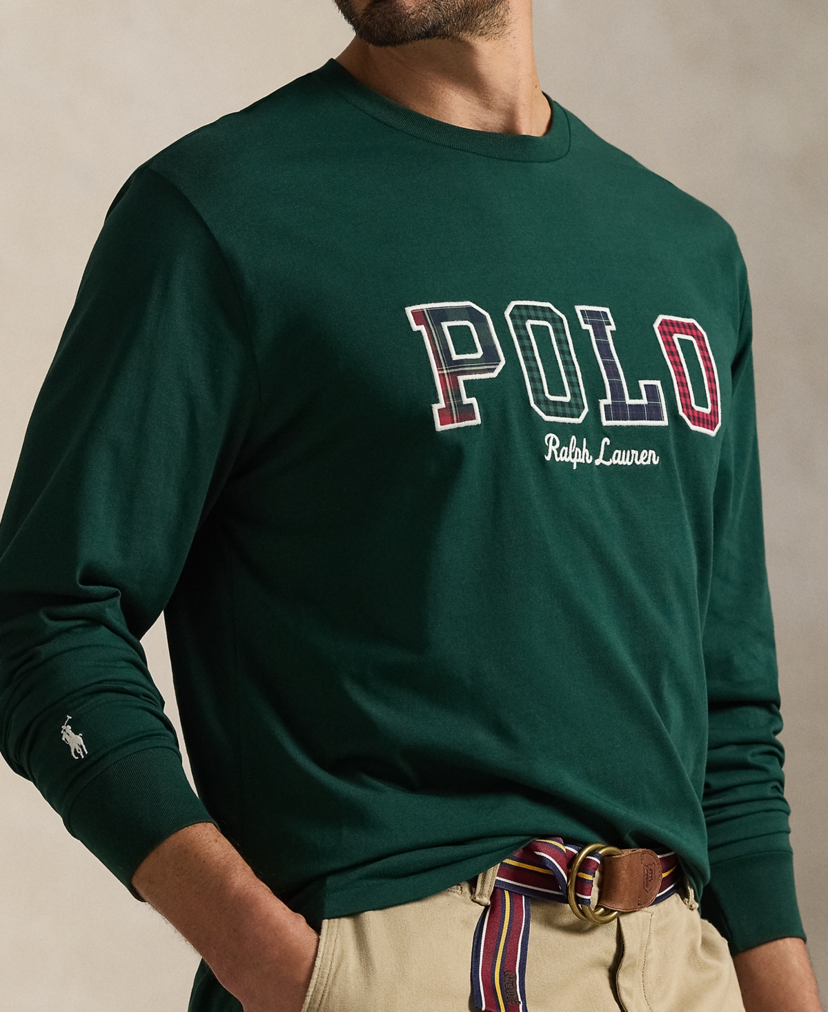 Polo Ralph Lauren Men's Big & Tall Long-sleeve Graphic T-shirt In Green