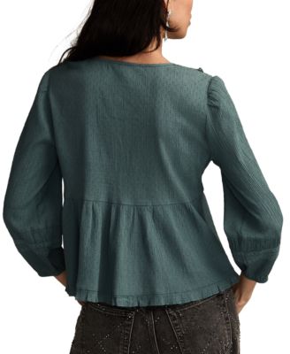 Women's Long-Sleeve Peplum Top