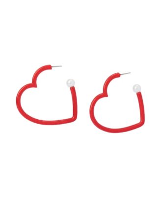 Faux Stone Love Spell Heart Hoop Earrings