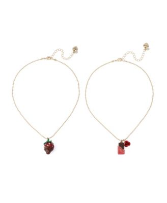 Faux Stone Love Spell Chocolate Strawberry Necklace Set