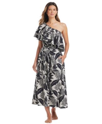 Women's Island Time One-Shoulder Ruffled Midi Dress
