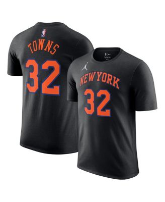 Men's and Women's Karl-Anthony Towns Black New York Knicks Name Number T-Shirt