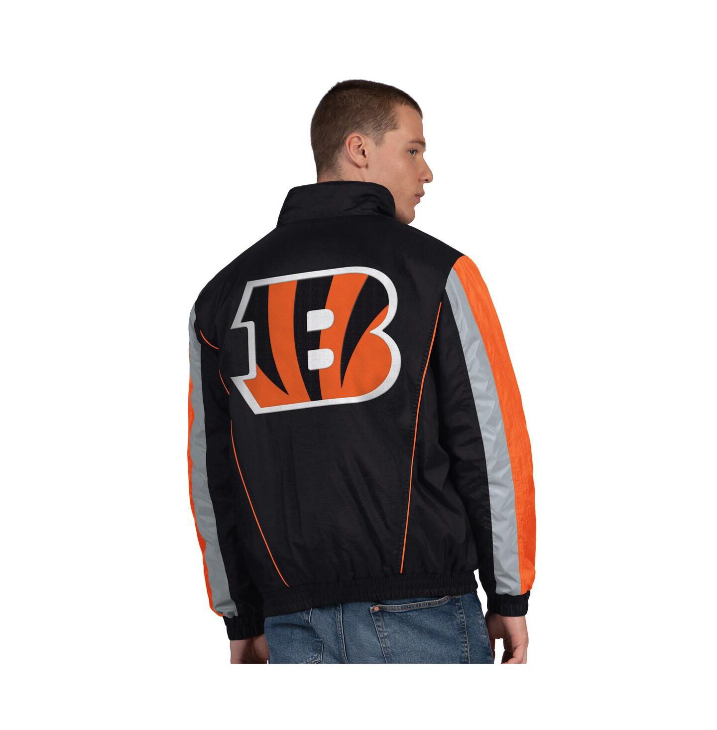 Мужская куртка Starter Black Cincinnati Bengals Thursday Night Gridiron Half-Zip — фото 2