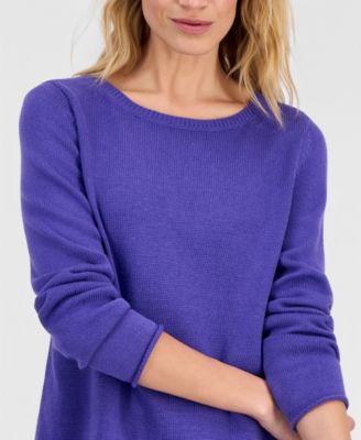 Women's Solid-Color Boat-Neck Sweater