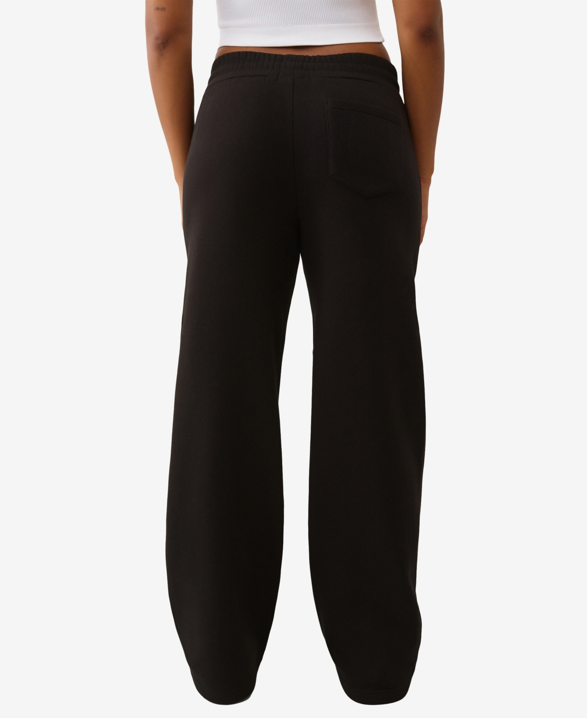 True Religion Crystal Wide Leg Drawstring Pants In Black