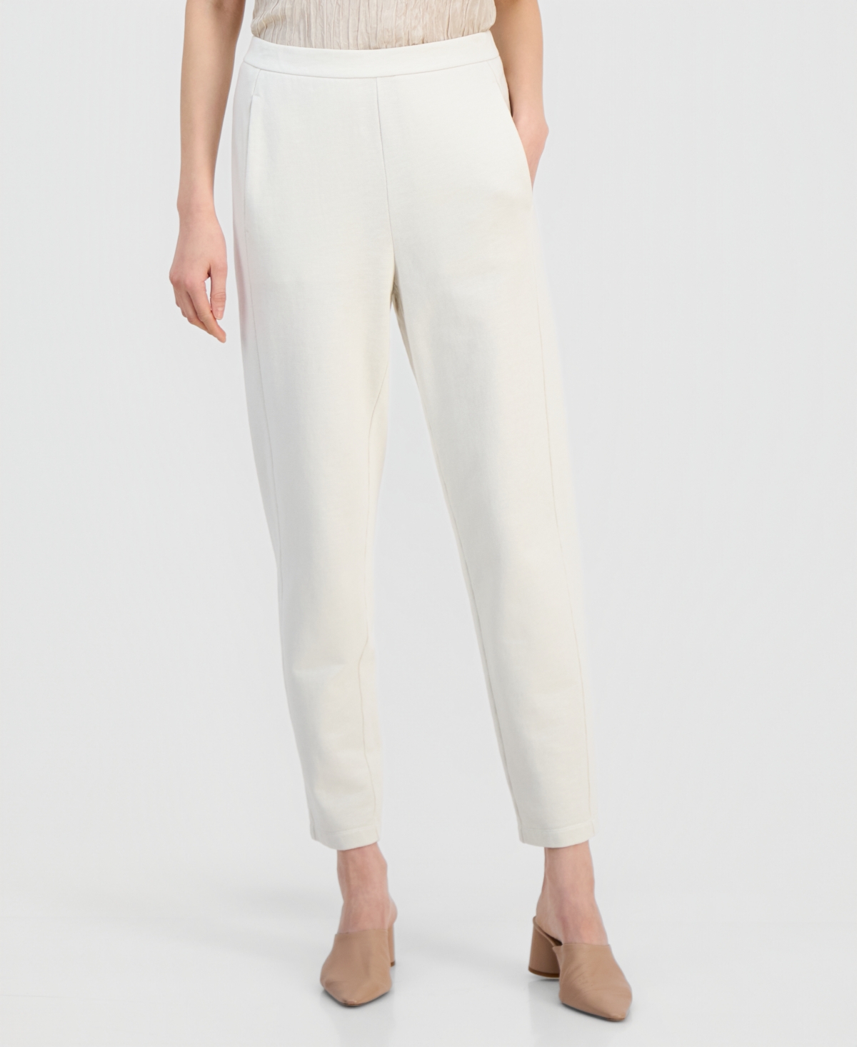 Eileen Fisher Women's Garment-Dyed Slouchy Terry Ankle Pants, Regular And Plus