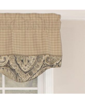 Sedona Blouson 100% Cotton with Fully Lined 3" Rod Pocket Valnance for Windows 50" x 15" Beige/Khaki