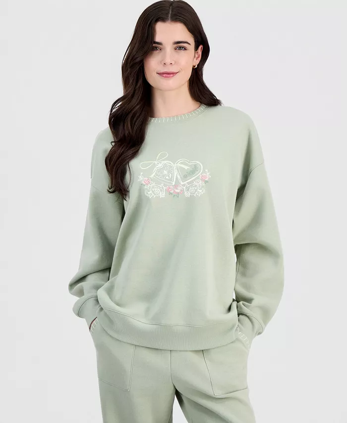 Juniors' Whipstitched Crewneck Sweatshirt - thumbnail 5