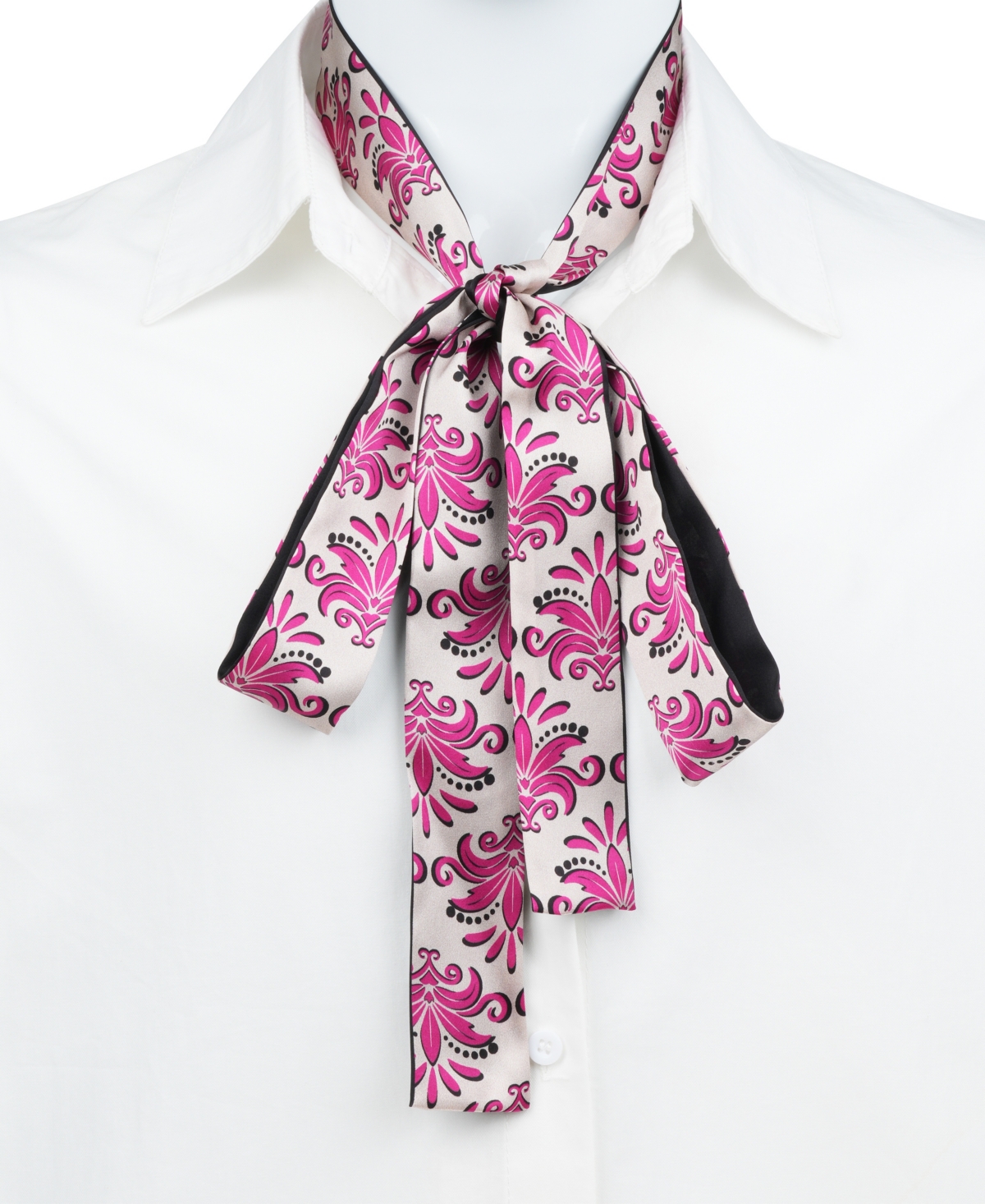 Bespoke Fashion Women's Delphine Print Ribbon Scarf In Pink