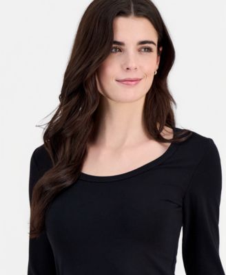 Juniors' Jersey Knit Long-Sleeve Top