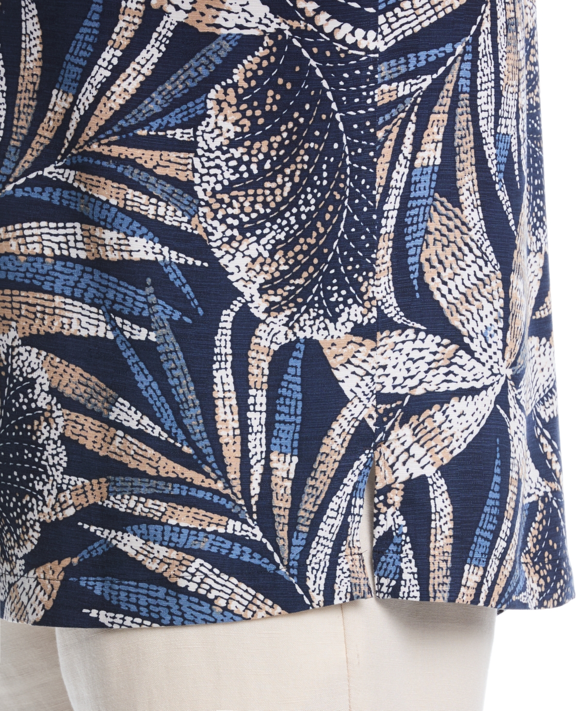 Cubavera Men's Big & Tall Pointillism Tropical Print Button Down Shirt