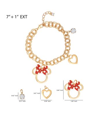 Minnie Mouse Bow Charm Bracelet, 7 +1'' Chain