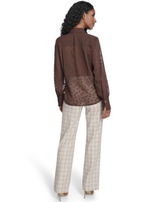 Women's Clip Dot Pleated Bib Top