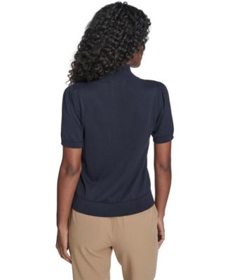 Women's Short-Sleeve Mock Neck Sweater