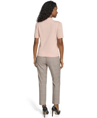 Women's Short-Sleeve Mock Neck Sweater