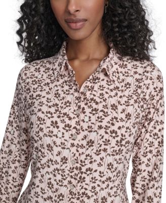 Women's Blossom Floral Knit Button Up Top