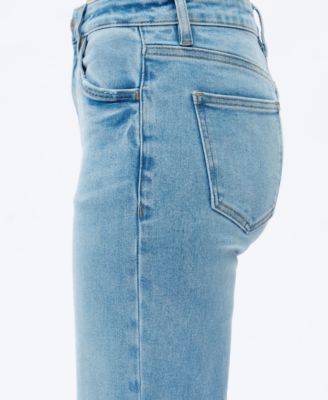 Women's Mid-Rise Wide-Leg Distressed Jeans
