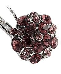 Stone Flower Hoop Earrings