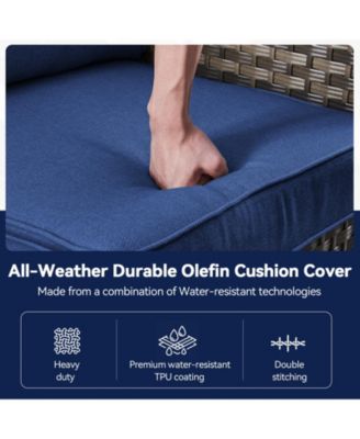 ArcLine 2-Piece CushionGuard Outdoor Lounge Chair Deep Seat Replacement Cushion Set, 22" x 24"