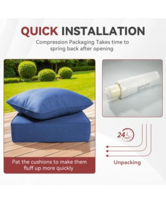 PlushCore 24 in. x 24 in. x 6 in. Olefin 2-Piece Deep Seating Outdoor Lounge Chair Sofa Cushion