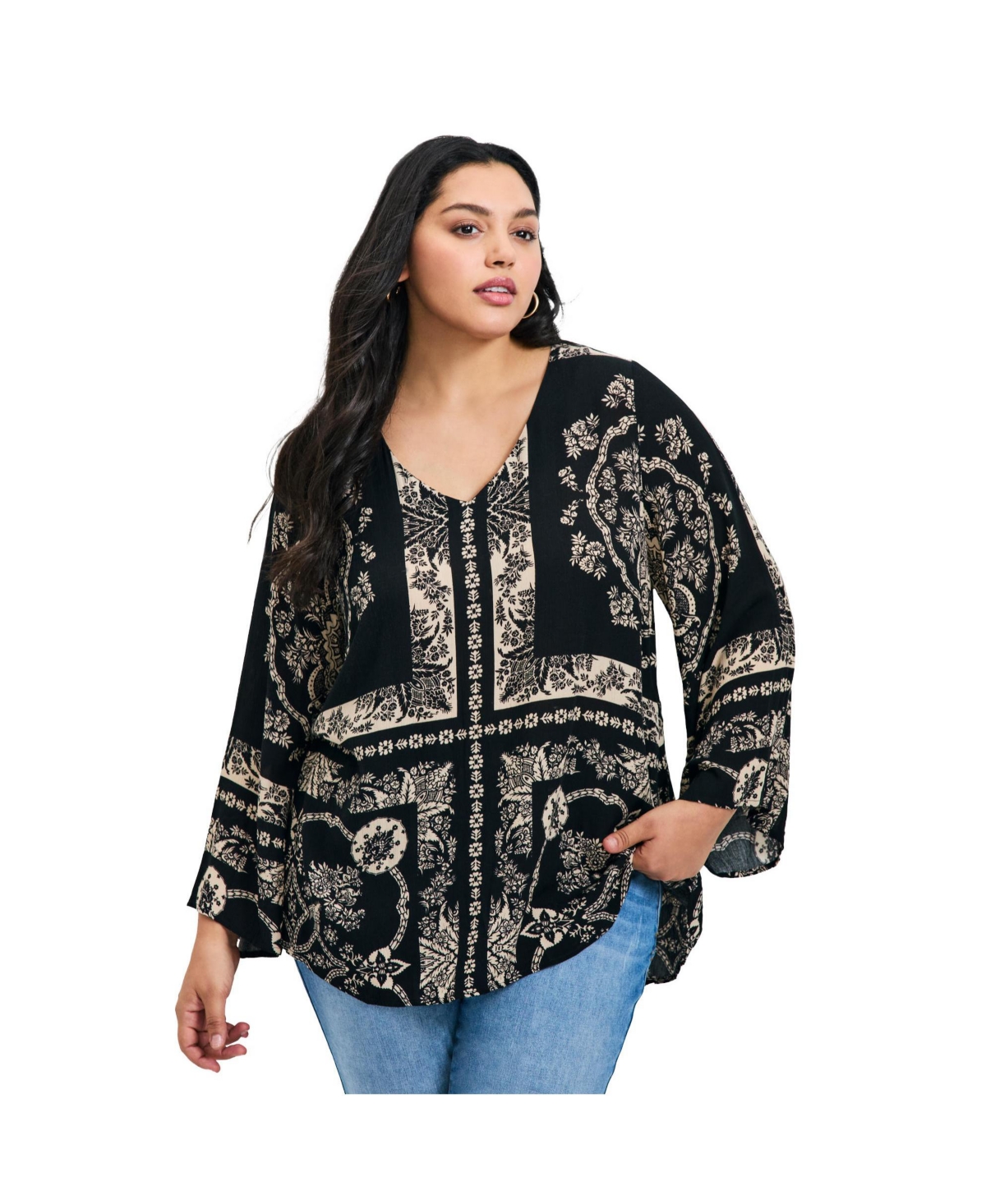 Avenue Women's Maddison Scarf Print Top