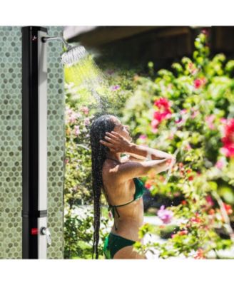 7.2 Feet 9.3 Gallon Solar Heated Shower with Adjustable Head and Foot Tap