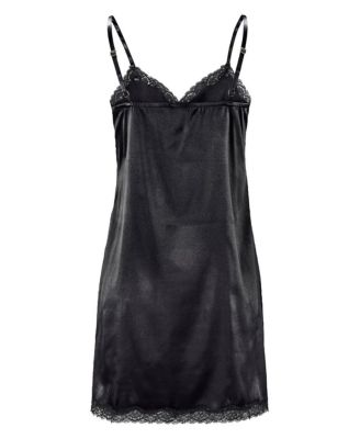 Women's Lace Trim Satin Nightgown