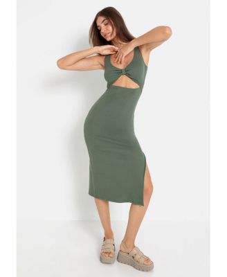 Women's Knot Detail Cut Out Dress cup sizing