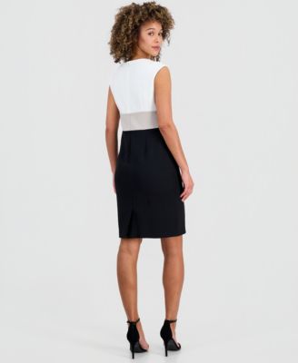 Women's Colorblock Sleeveless Sheath Dress