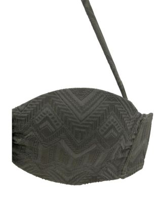 Women's Textured Bandeau Bikini Swimsuit Top Bra Sizing