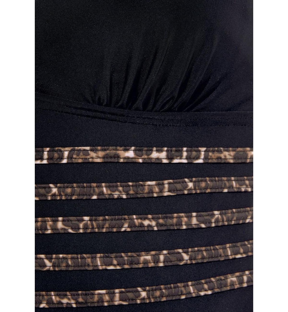 Lascana Women's Leopard Cheetah Trim Tummy Control One Piece Swimsuit