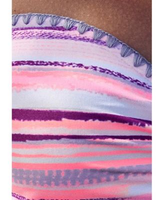 Women's Printed Crochet Bandeau Bikini Swimsuit Top Bra Sizing