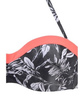 Women's Printed Bandeau Bikini Swimsuit Top Bra Sizing