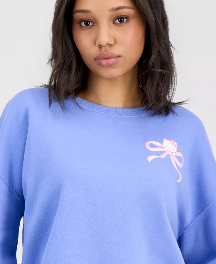 Juniors' Hello Kitty Bow Fleece Sweatshirt - thumbnail 2