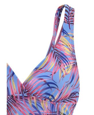Women's Palm Print Tummy Control One Piece Swimsuit