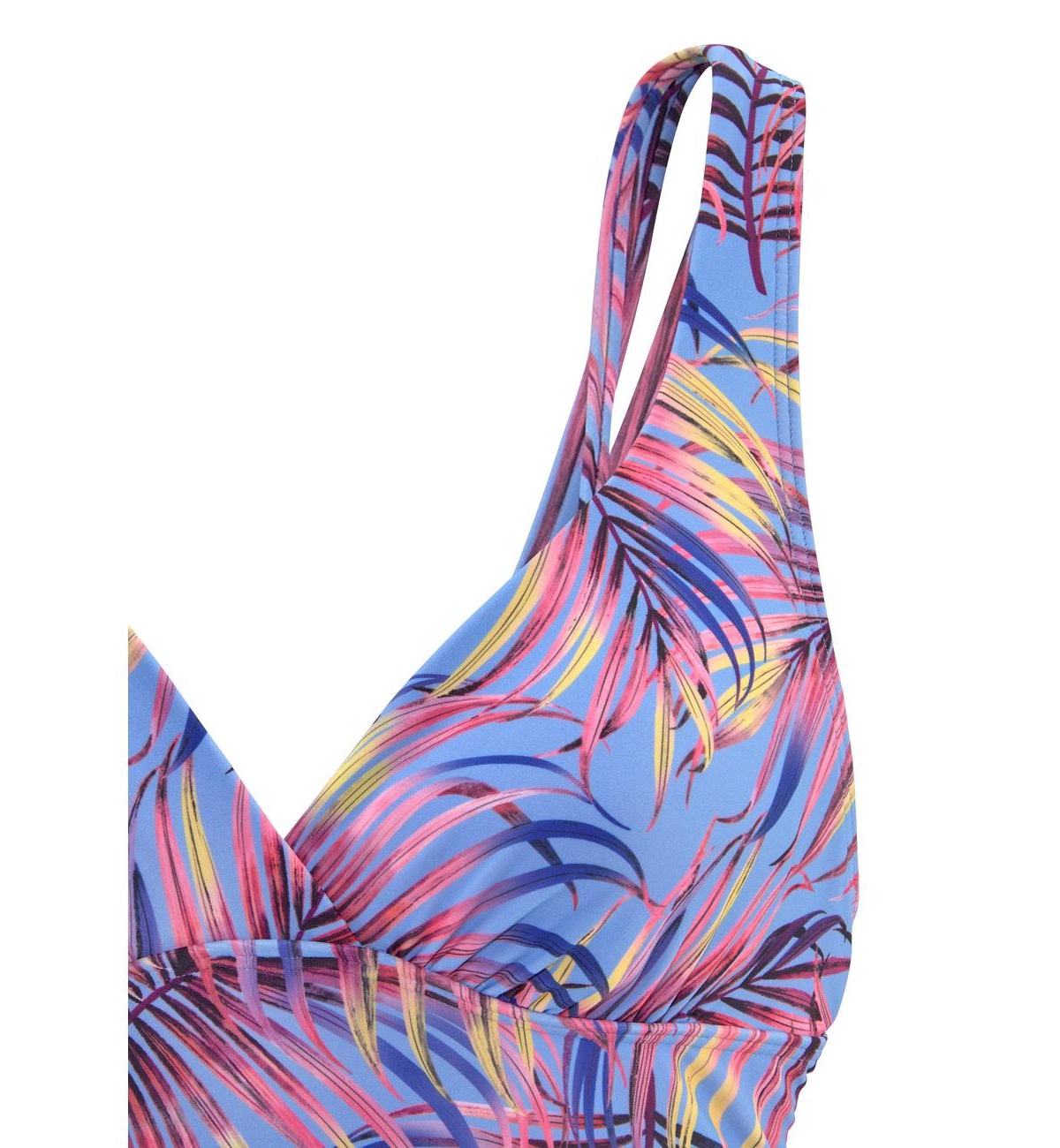Lascana Women's Palm Print Tummy Control One Piece Swimsuit